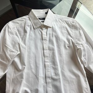 BOSS WHITE TUXEDO SHIRT SLIM FIT 15 neck dress shirt